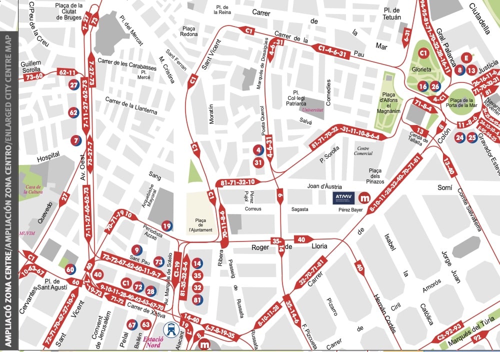 Mapa Bus de Valencia
