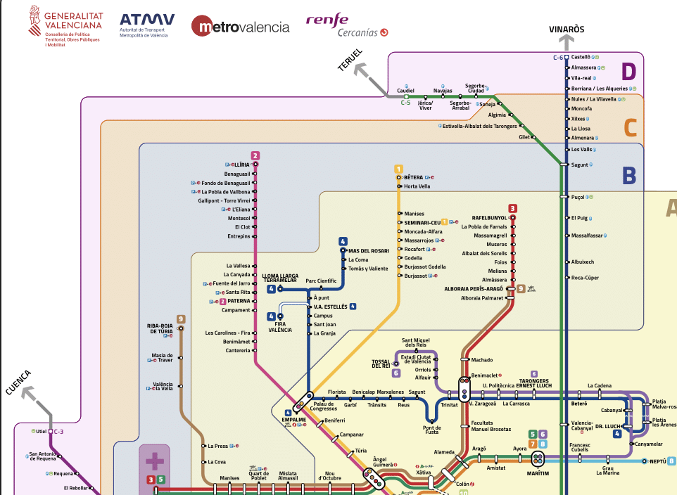 mapa metro de valencia