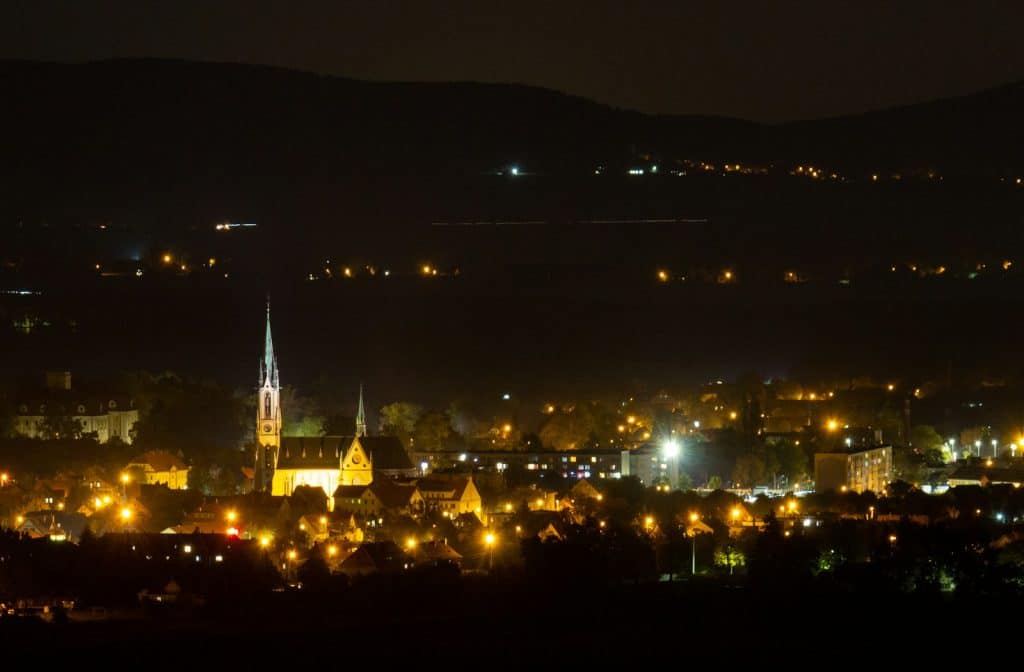 a city at night