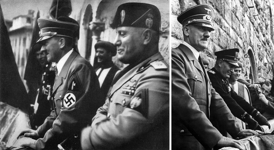 Hitler y Mussolini en el Ponte Vecchio